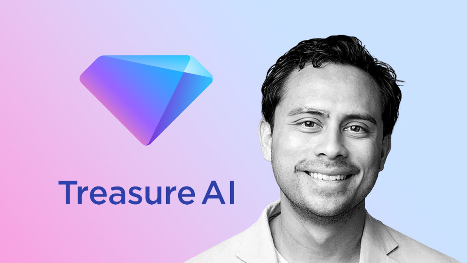 Treasure AI logo and Rafa Flores headshot