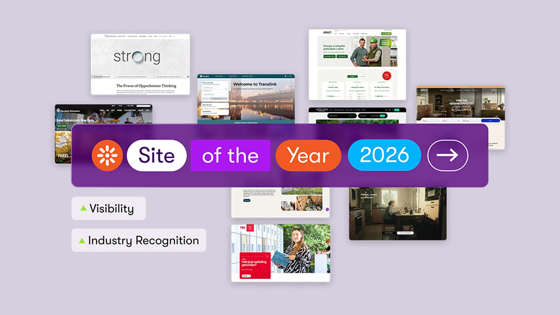 Kentico Site of the Year 2026 collage