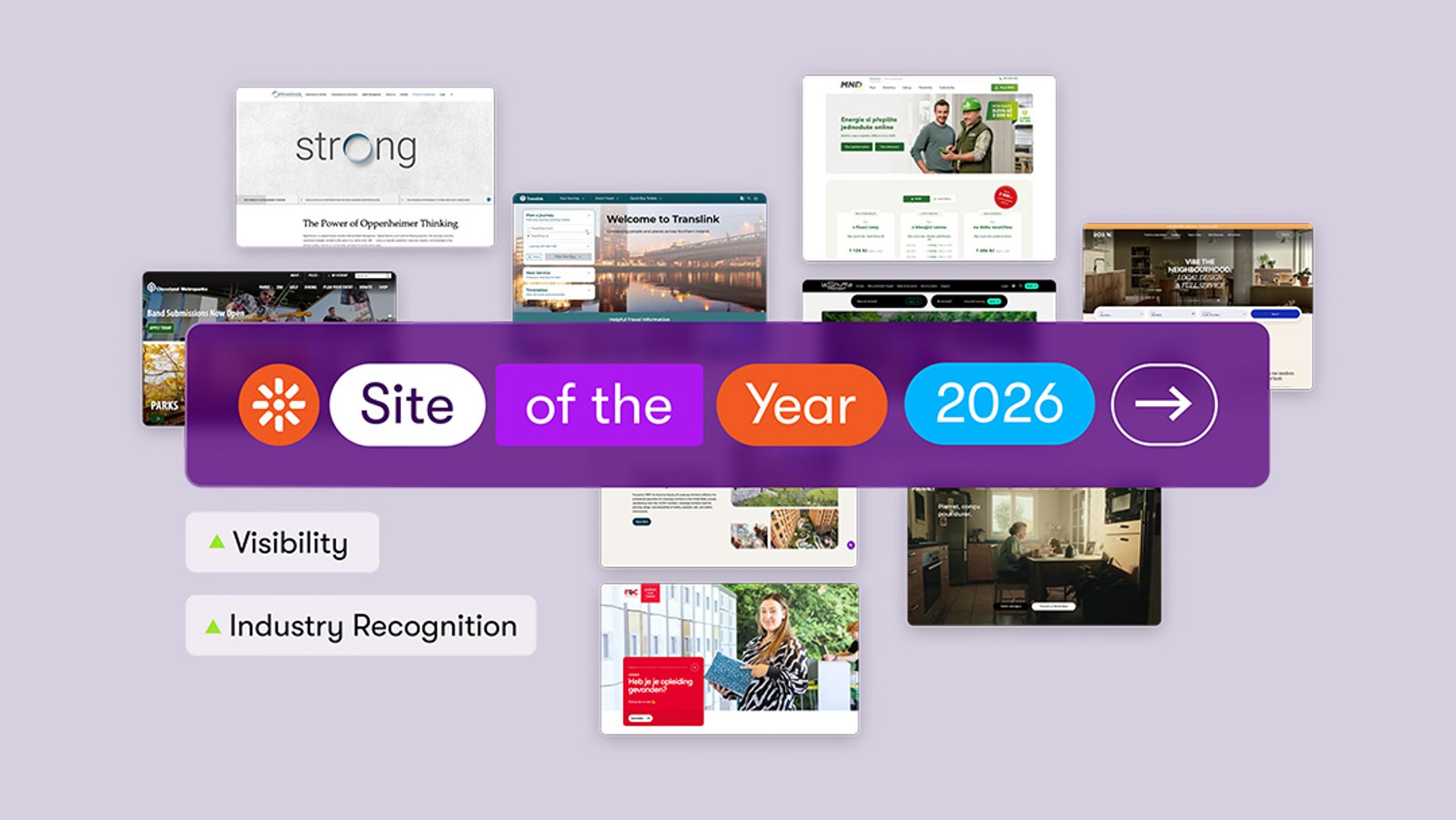 Kentico Site of the Year 2026 collage