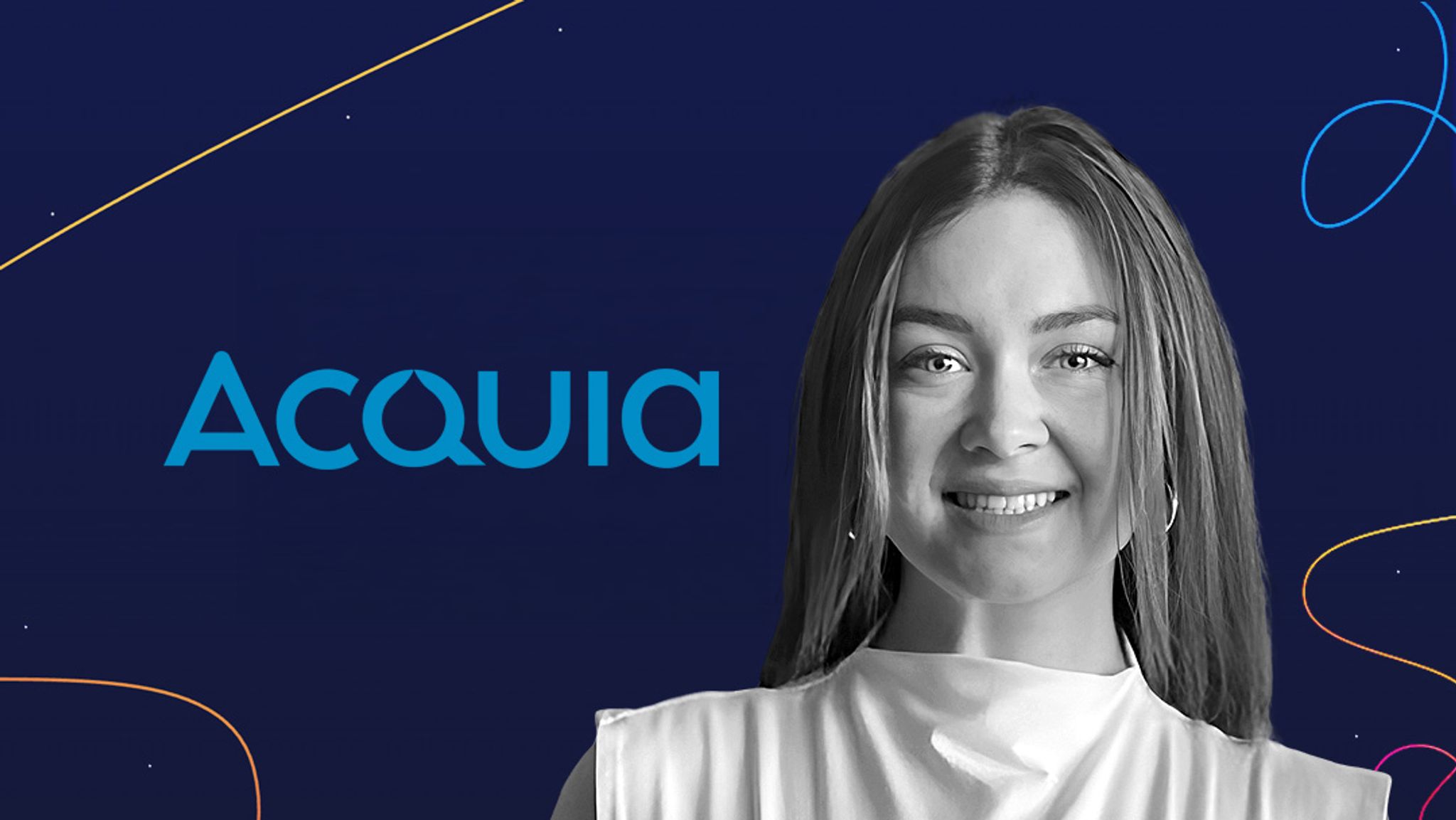 Acquia logo and Maggie Schoeder headshot