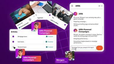 A composite of images from the Kentico AIRA Agentic Marketing Suite